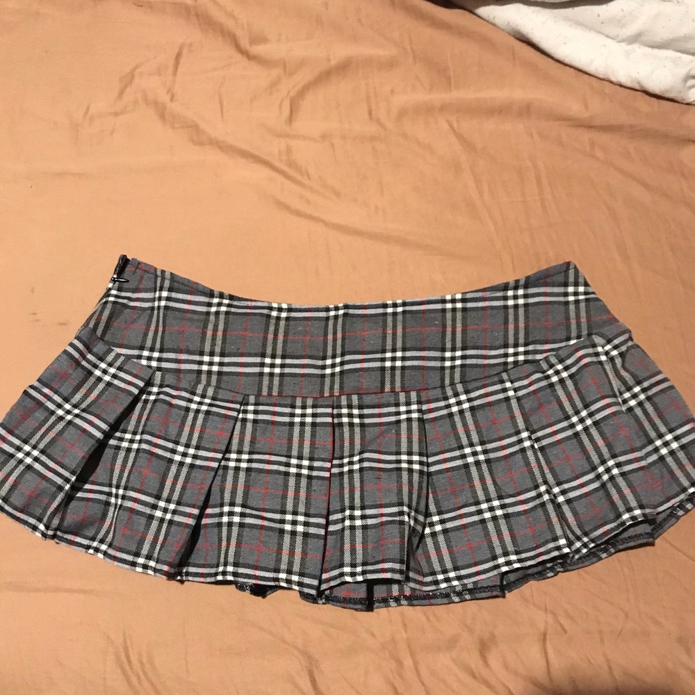 Super mini short plaid naughty skirt M L